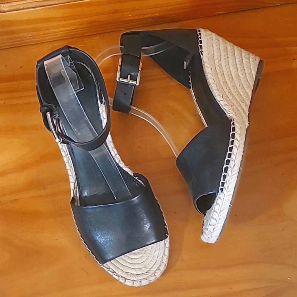 Vince Camuto Soft Leather Espadrille Wedge Sandals - Picture 3 of 11